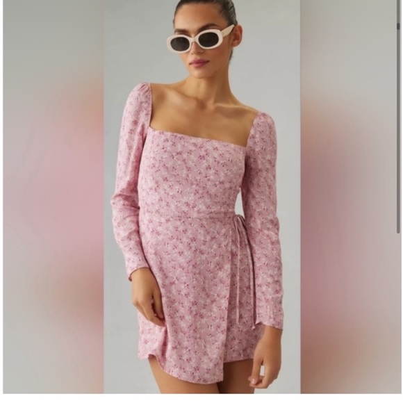 NEW Reformation Rosalie Floral Pink Dress, SIZE 12 0912 - Picture 3 of 9